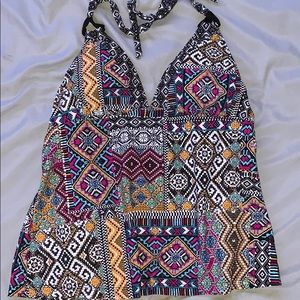 Patterned Tankini with open back